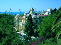 Blick auf das Rathaus von Malaga in Andalusien