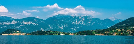 Traumhafter Panoramablick auf den Comer See und Bellagio.