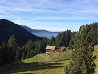 Eine der zahlreichen Berghütten in den Südtiroler Dolomiten.