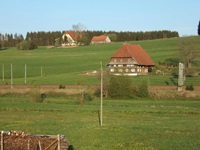 Alte Bauernhäuser und Schwarzwaldhöfe bei St. Georgen.