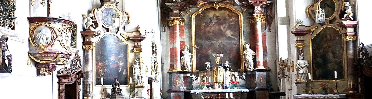 Blick auf den Altar der Klosterkirch in Inzigkofen