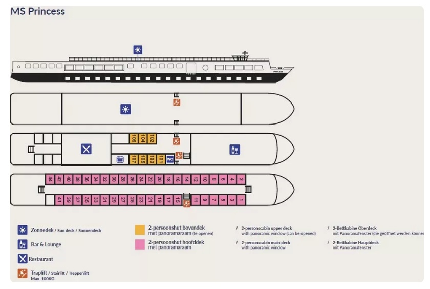 Kabinenplan der MS Princess