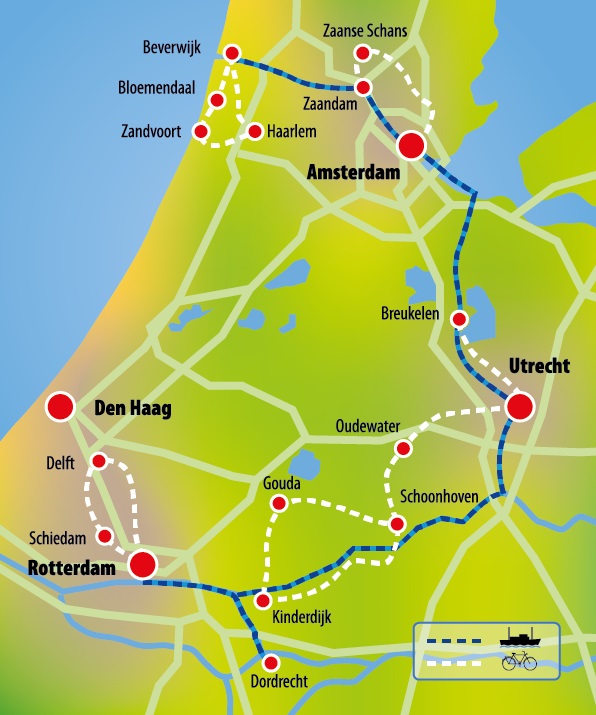 Mit Rad und Schiff unterwegs auf Hollands Südroute - ab/bis Amsterdam