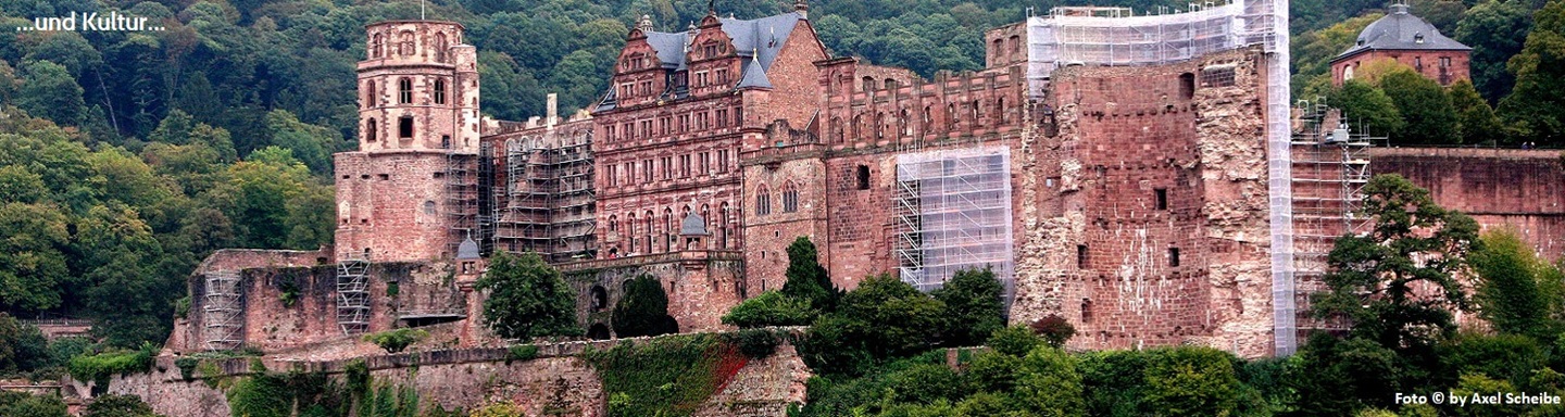 Das Heidelberger Schloss, teilweise mit Gerüst