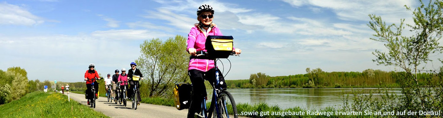 Donauradweg mit entspannten Radlern