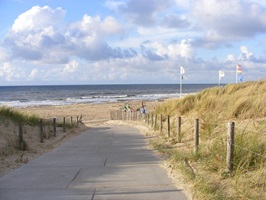 Weg zum Strand zwischen den Dünen am Ijsselmeer