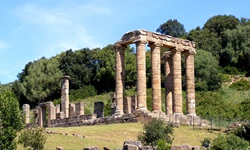 Die Ruinen des antiken römischen Tempels von Antas bei Carbonia in Südsardinien.