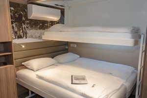 Blick in ein Drei-Bett-Zimmer der MS De Holland