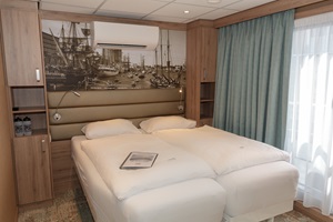 Moderne Zwei-Bett-Kabine auf der MS De Holland