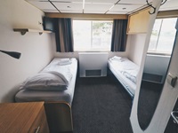 Eine 2-Bett-Kabine auf dem Oberdeck der MS Arlene II.