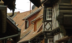Typische Elsässer Fachwerkhäuser in Eguisheim.