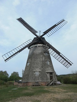 Blick auf die alte Holländermühle in Benz auf Usedom