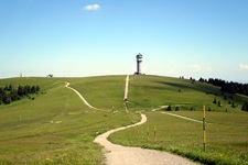 Der Feldbergturm auf dem mit 1492 Metern höchsten Gipfel des Schwarzwaldes.