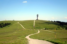 Der Feldbergturm auf dem mit 1492 Metern höchsten Gipfel des Schwarzwaldes.