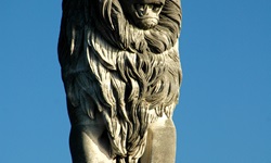 Detailbild der Statue des Löwens im Hafen von Lindau