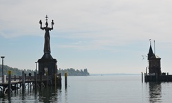 Der Hafen von Konstanz mit der imposanten Imperia