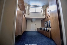 Tagsüber können die Betten in den 2-Bett-Kabinen auf dem Unterdeck der MS Bordeaux in gemütliche Sofas umfunktioniert werden.