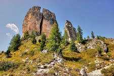 Steinmassiv des Gipfels Cinque Torri