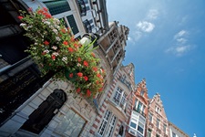 Häuserfassaden am Großen Markt von Dendermonde.