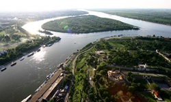 Die Donauinseln in Belgrad mit der Savemündung