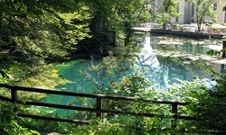 Blick auf den schönen Blautopf