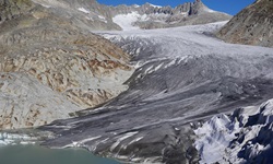 Der imposante Rhonegletscher, aus dem die Rhone entspringt.