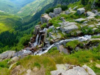 Wasserfall im Riesengebirge von Tschechien bei Spindlermühle