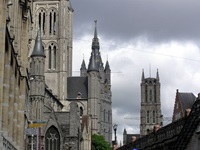 Detailaufnahme der Nikolaskirche in Gent.