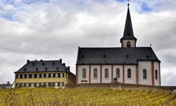 Blick auf die Kirche von Hochheim