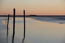 Sonnenuntergang am Wattmeer in Husum