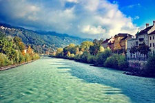 Der herrlich grün schimmernde Inn bei Salzburg.