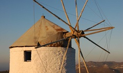 Eine Windmühle auf den Kykladen