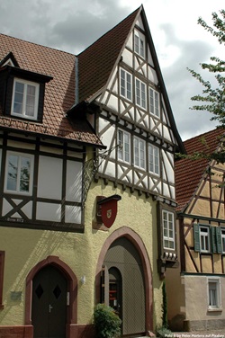 Ein schönes Fachwerkhaus in der Altstadt von Ladenburg.