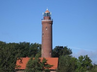 Der Leuchtturm von Gaski an der polnischen Ostseeküste.