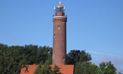 Der Leuchtturm von Gaski an der polnischen Ostseeküste.