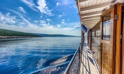 Ausblick auf das Meer vom Deck der Linda.