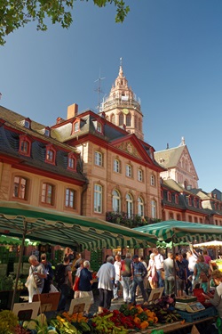 Auf dem Marktplatz von Mainz.