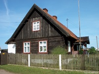 Typisches Holzhaus in Masuren