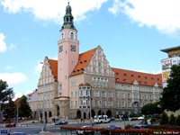 Blick auf das Rathaus in Allenstein in Masuren