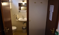 Jede Kabine an Bord der MS Flora verfügt über ein angeschlossenes Badezimmer.