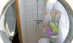 In einem der Badezimmer an Bord der MS Gandalf.
