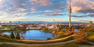 Blick auf den Münchner Olympiapark.