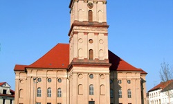 Blick auf die Stadtkirche von Neustrelitz