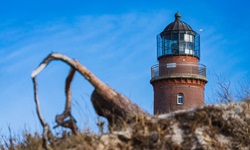 Der Leuchtturm Darßer Ort auf der Halbinsel Darß.