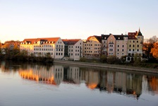 Blick zur Donau-Promenade in Regensburg