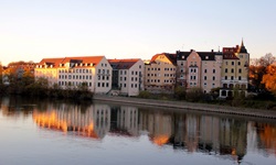 Blick auf die Donau-Promenade in Regensburg