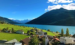 Das Dorf Reschen am gleichnamigen See.