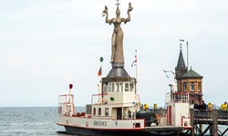 Blick auf die Imperia am Konstanzer Hafen