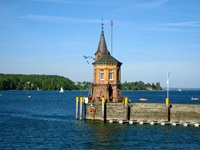 Blick auf den Hafen in Konstanz am Bodensee