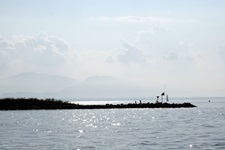 Blick auf die Rheinmündung auf der Rhein-Route